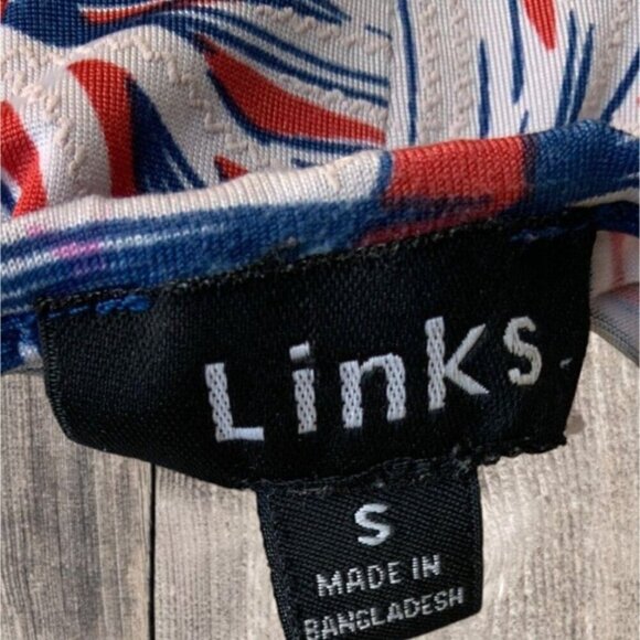 Links ladies sleeveless red round neck button accented blouse lightweight small - Picture 3 of 7